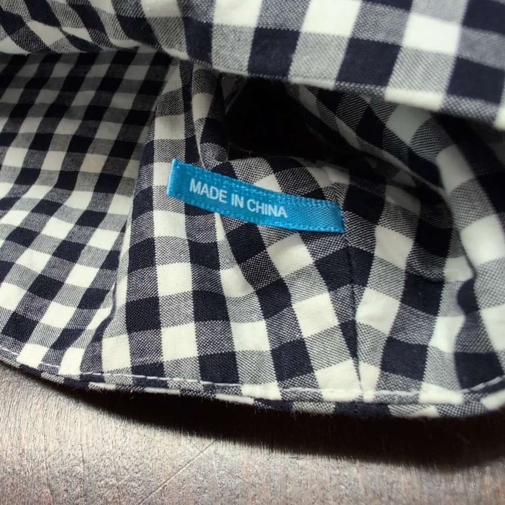 J McLaughlin Layne Top Women's 8 Gingham Black White‎ Sleeveless Blouse - Picture 6 of 6